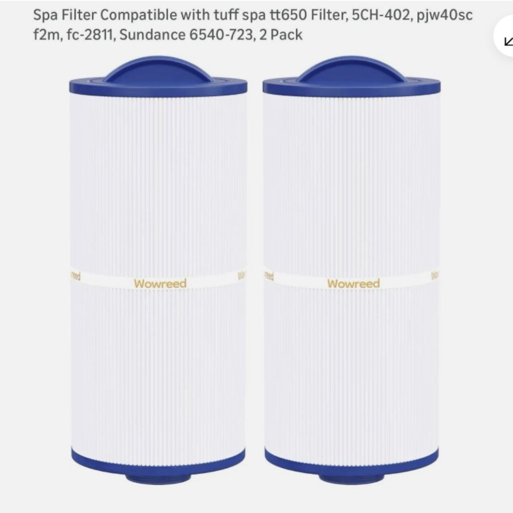 2 Pack Spa & Pool Filter Compatible with tuff spa TT650 Filter 6540-723 WR-05033